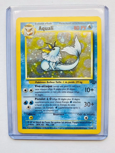 Aquali 12/64 Jungle Holo Rare Vaporeon Pokemon Card NM