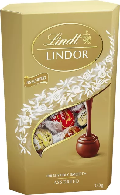 Lindor Assorted Chocolate Truffles Cornet- Approx. 27 Balls, 333G, Perfect for S 3