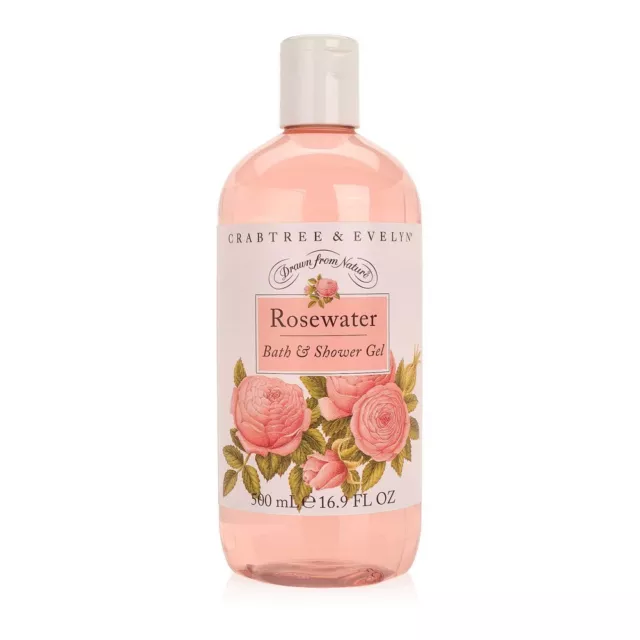 Crabtree & Evelyn Bath and Shower Gel, Rosewater, 16.9 Fl Oz (Pack of 1)