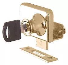 CRL LK348KA Gold Plated Clamp-On Lock for 3/8" Double Glass Door - Keyed Alike