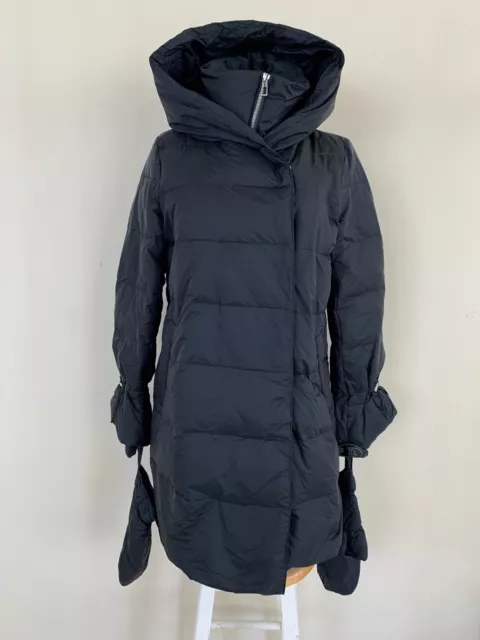 ZARA DAWN PUFFER Coat With Wraparound Collar Black Navy Small