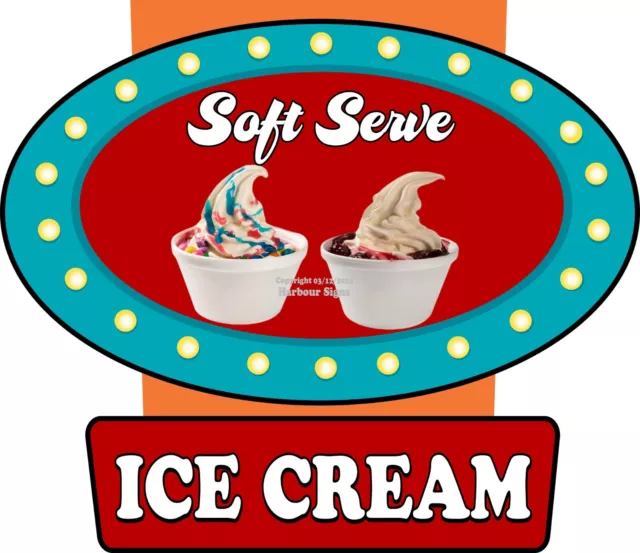 Ice Cream Soft Serve DECAL Concession Food Truck Sign Sticker  icv