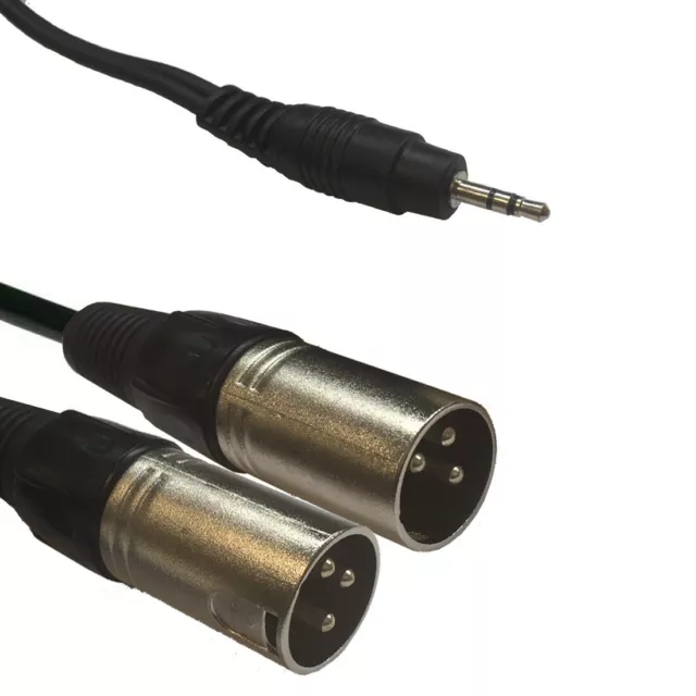 3 m Y-Adiokabel 3,5 mm Klinke stereo auf 2x XLR Stecker male Y-Adapterkabel 3 m