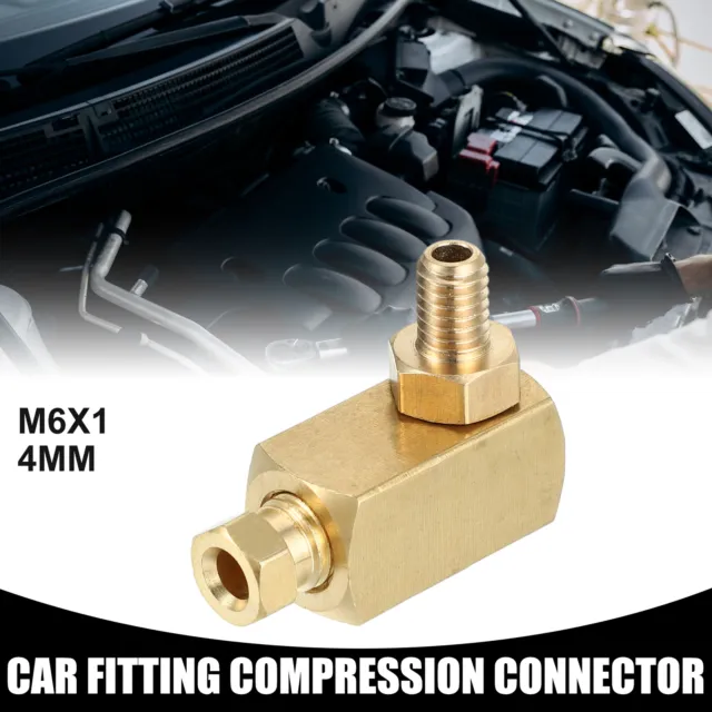 M6x1 Universal 90 Degree Elbow Swivel Brass Fitting Compression - Car Fit 4mm