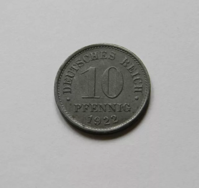 ERSATZMÜNZEN: 10 Pfennig 1922 F, J. 298, stempelglanz, II.