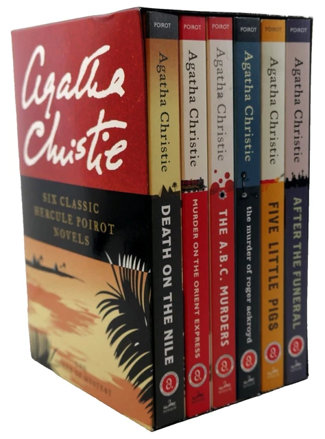 AGATHA CHRISTIE: SIX Classic Hercule Poirot Novels In Slipcase NEW $67.
