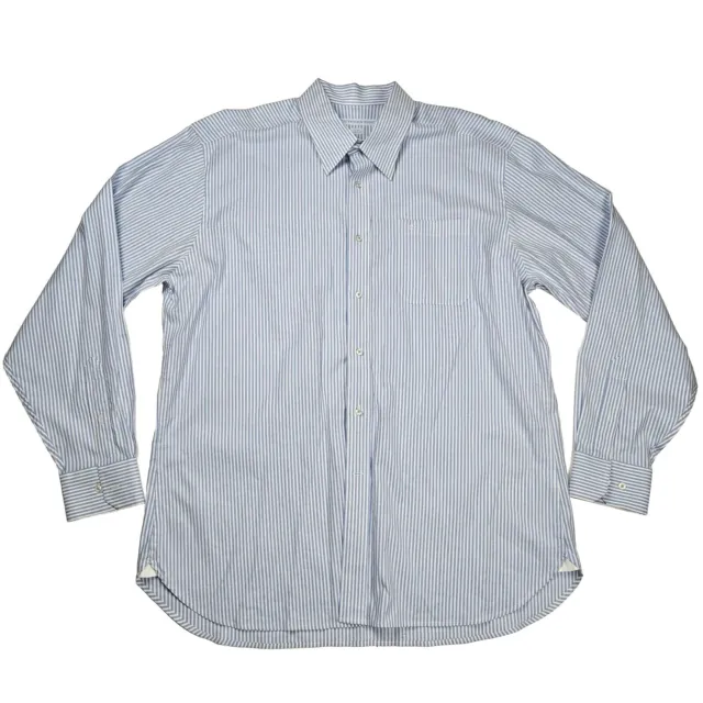 Southern Tide Shirt Men's XL Blue Striped Long Sleeve Classic Fit Pocket Fish