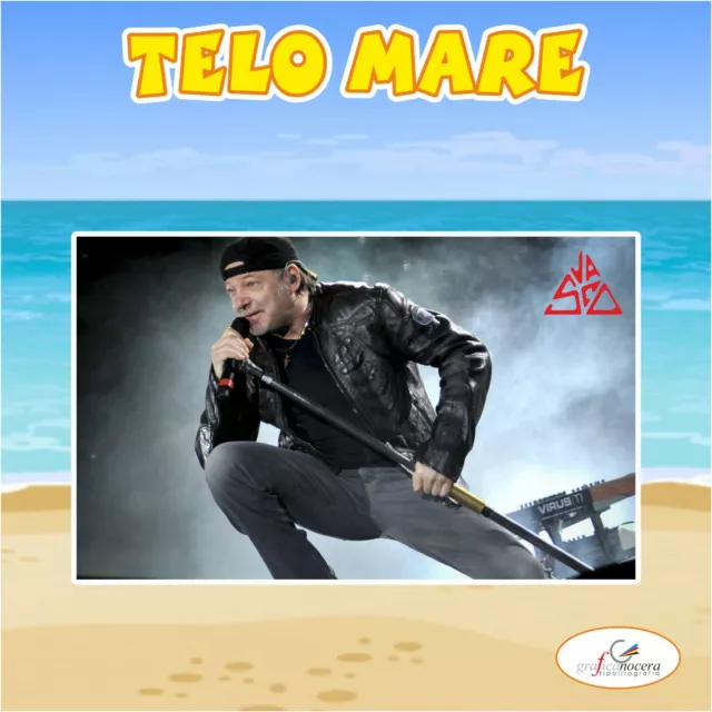 Asciugamano Telo Mare in spugna Vasco Rossi cantante idolo idea regalo estate