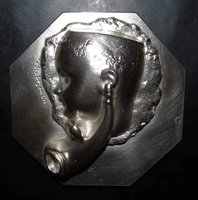 Rare Médaille en argent silver il n'est pire sourd 1972 par Bezombes 828g silver