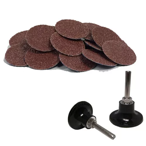 50 2" Roloc A/O Quick Change Sanding Disc 40 Grit and Mandrel Disc Holder