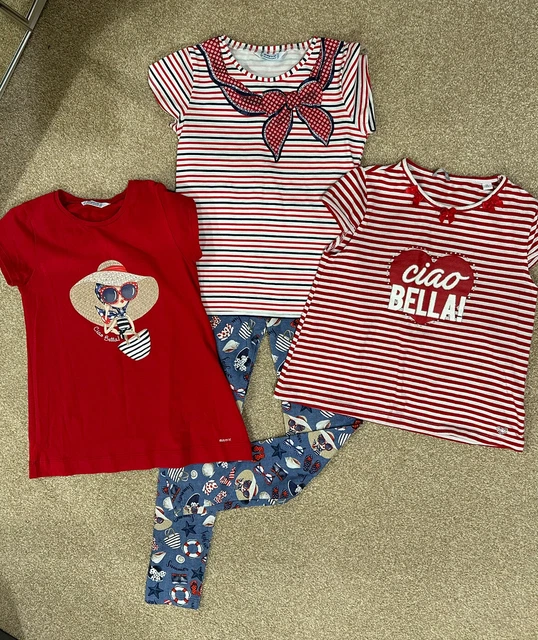 Designer Girls Bundle T-shirt Tops & Leggings Age 7 Years Mayoral