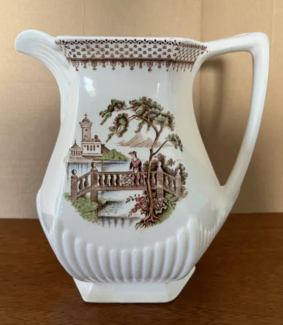 Vintage Wm Adams & Sons English Real  Ironstone Antoinette 7" Pitcher