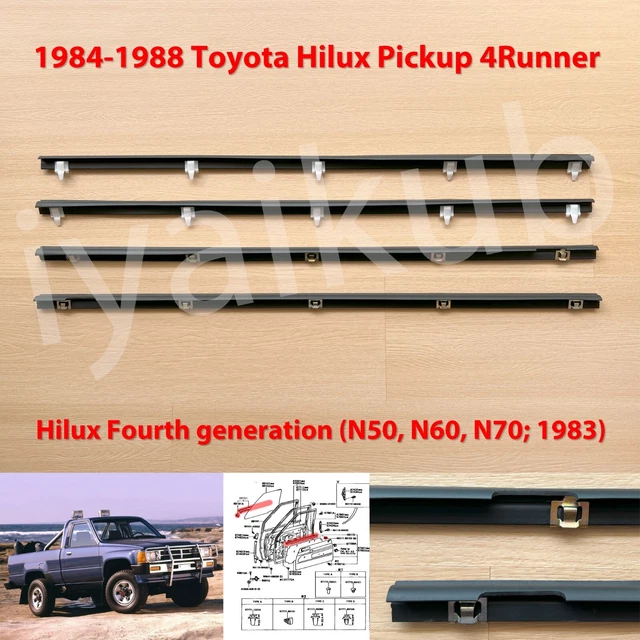 Front Windshield Rubber Seals Fits Toyota Hilux 4-Runner LN50