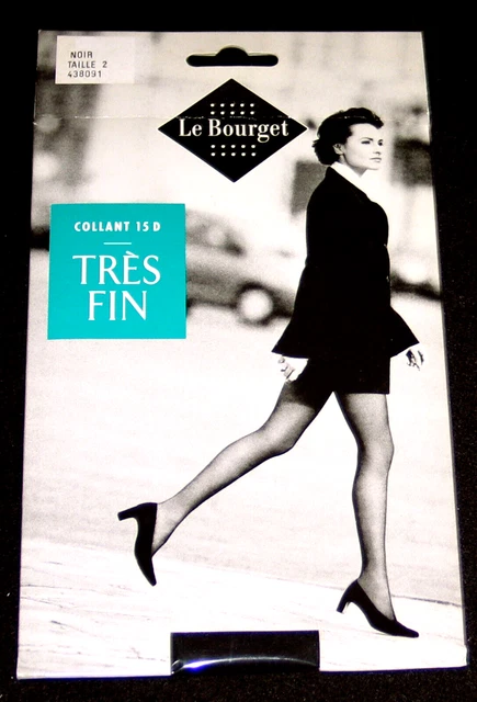 Collant Satiné Le Bourget 15 Deniers - Taille 3 - Noir - Neuf Avec étiquettes