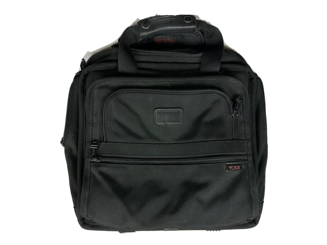 Tumi Rolling black Briefcase #2214D3 Carry On Luggage adjustable height handle