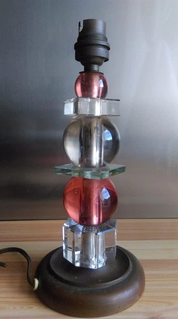 Lampe Ancienne époque Art Déco Henri Morand-Adnet – Cristal Et Bois, à Baïonnette