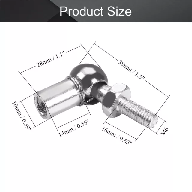 M6 M8 Universal Car Gas Struts Springs Ball Joint Eyelet Connector End Connector