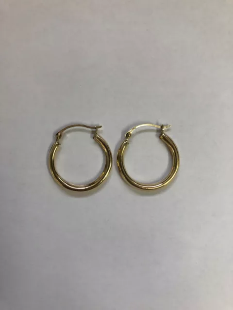 10K Yellow Gold Ladies Hollow Hoop Earrings