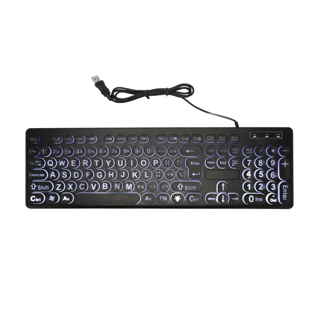 Marvo Office - Ensemble Clavier et Souris Filaire USB 2.0, 104 Touches, Langue Anglais, 1200 DPI, Noir