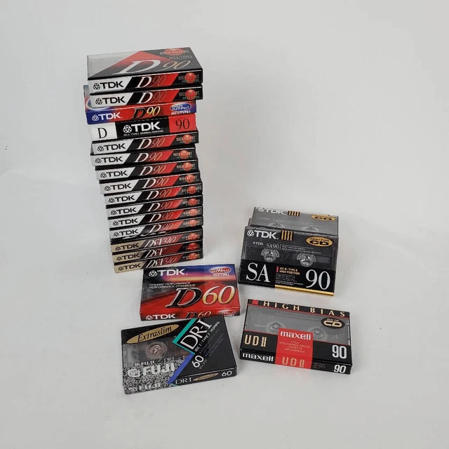 21 - Maxell TDK IECI/TYPE I, SA D 90/60 min Blank Cassette Tapes