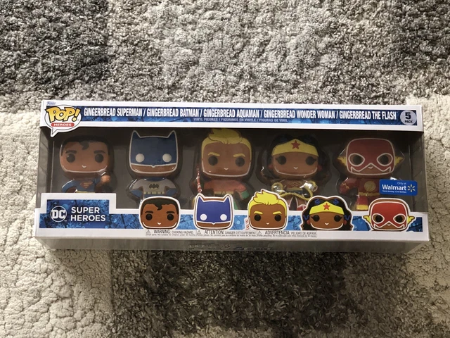 Funko Pop Dc Super Heroes Gingerbread Walmart Exclusive Set Of 5 Batman Flash