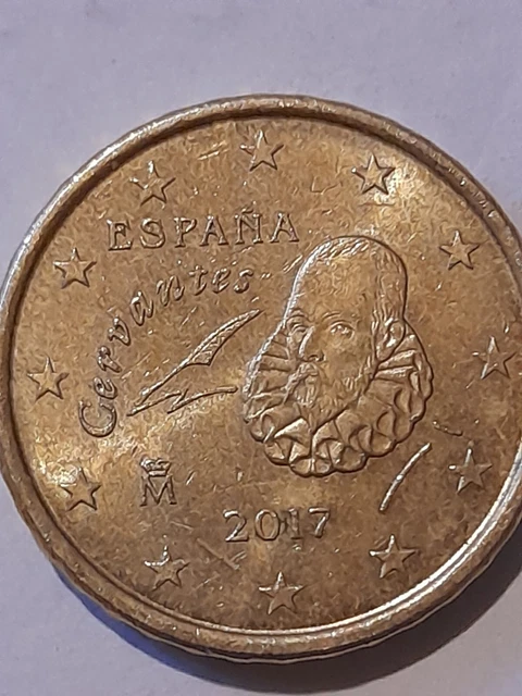moneda 10 centimos Cervantes exceso