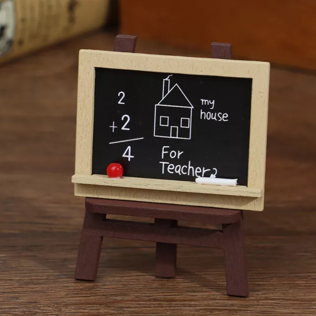 1:12 Miniature Blackboard Chalkboard W/ Easel Dollhouse Classroom AccessorySEEW