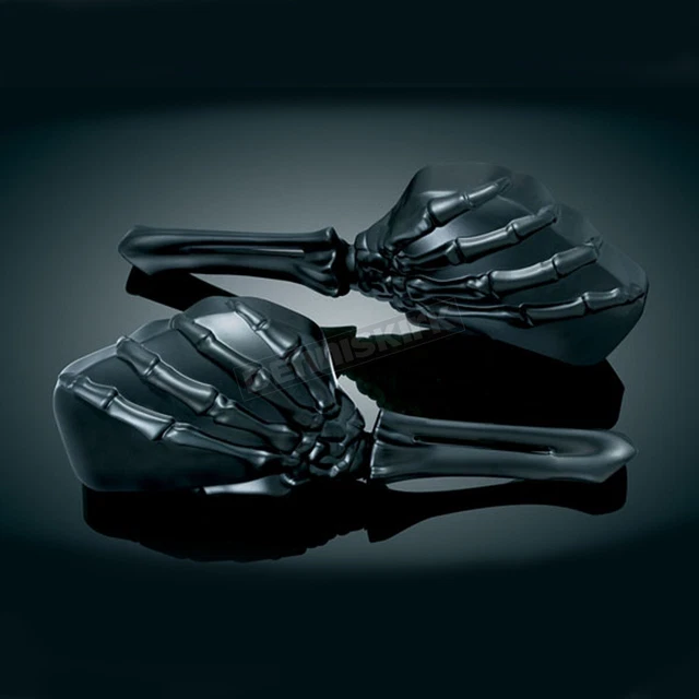 Kuryakyn Black Skeleton Hand Mirrors - 1758