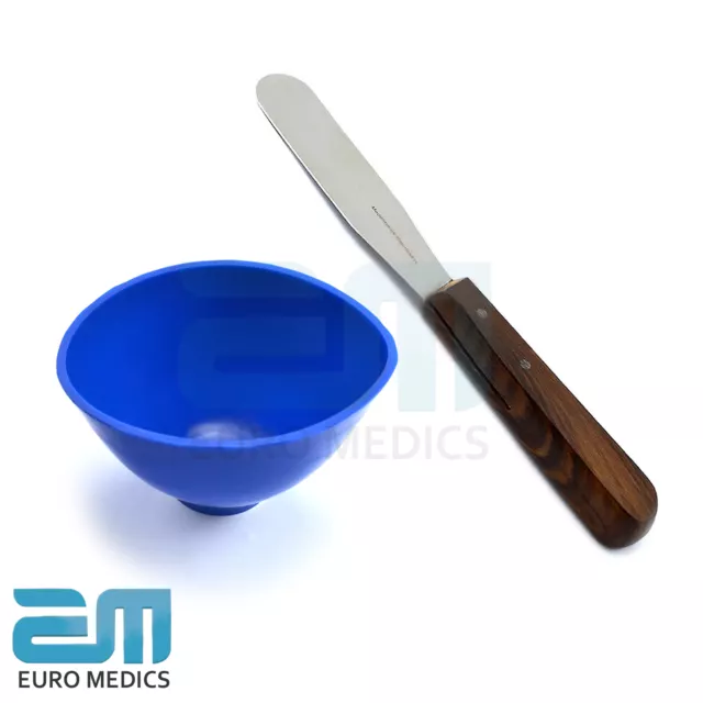 Lot de 2 bols alginate mélange bleu dentaire plâtre spatule modélisation laboratoire chirurgical