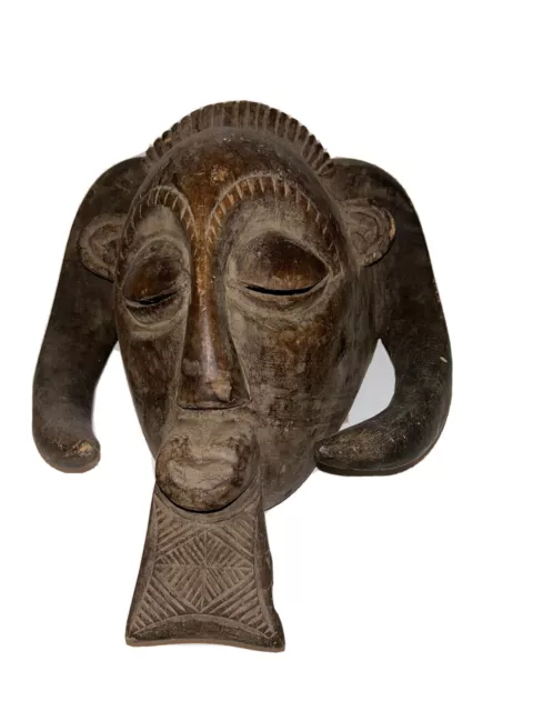 African tribal art, luba animal  mask  from Democratic Republic of Congo