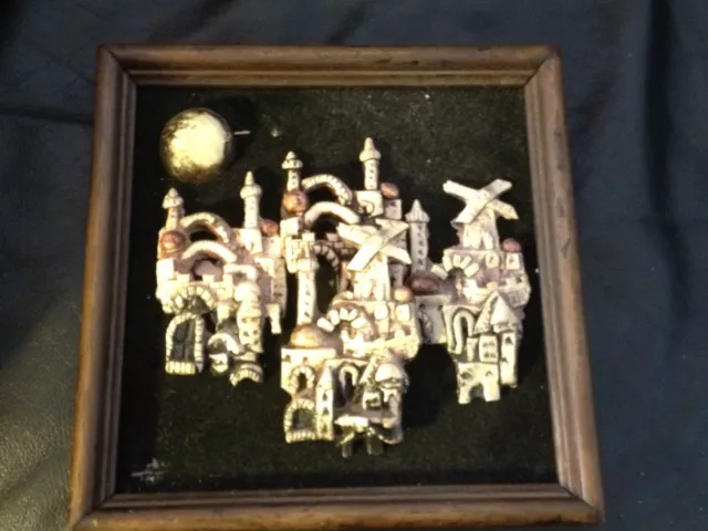 Yossi Nussbaum, Jerusalem Framed Sculpture Art, Judaica