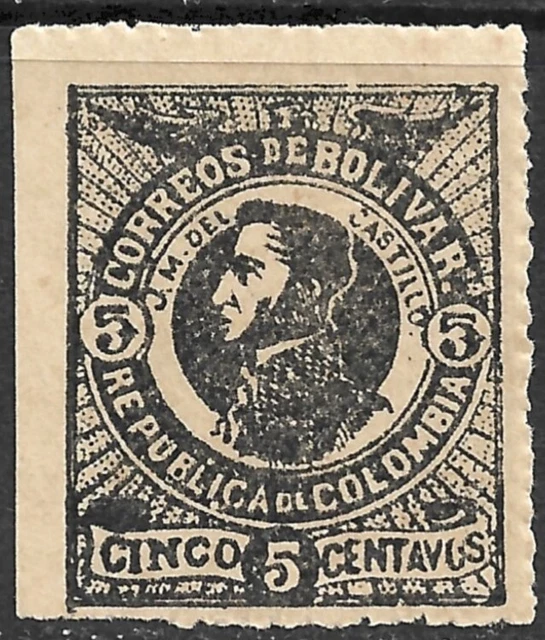 Bolivar Colombia State Scott #89 F/VF Mint Hinged Issued 1904