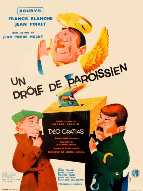 Un Drôle De Paroissien, Bourvil, Repro Affiche De Cinema Vintage (40X60)