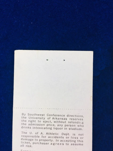(2) Unused Full 1972 Arkansas Razorbacks Texas Tech Football Tickets Vintage 3