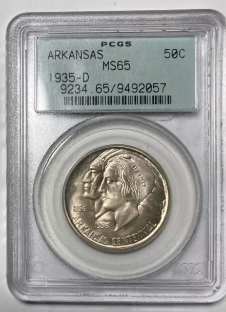 1935-D Arkansas Commemorative Half Dollar PCGS MS65 Low Mintage