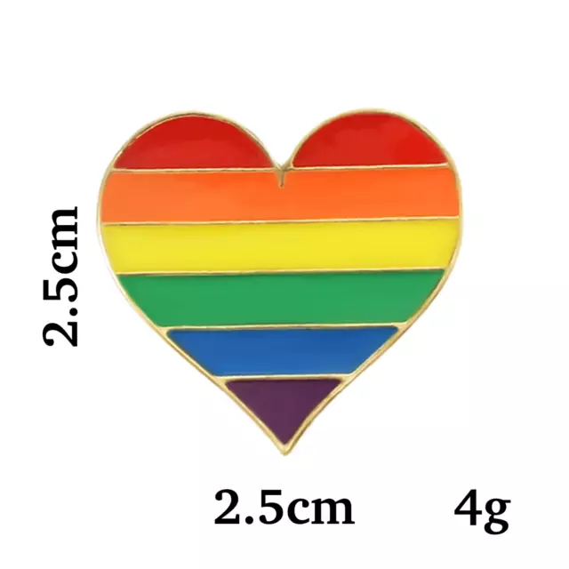 LGBT Gay Lesbian Pride Enamel Lapel Pin Badge Brooch Rainbow Flag Love Hearts