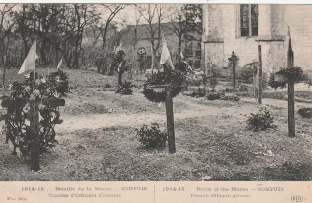 CPA 51 SOMPUIS Tombes d'Officiers Francais  Bataille de la Marne