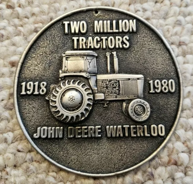 PLAQUE VINTAGE 1980 John Deere 2 millions de tracteurs médaillon ...