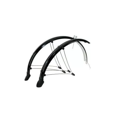 Schutzblech-SET 28" KUNSTSTOFF 56 mm schwarz mit Kontaktstreifen Set VR + HR