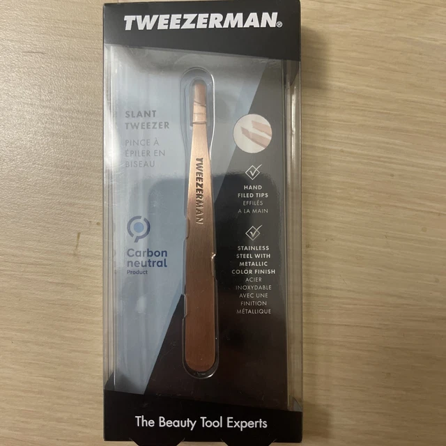 Tweezerman Rose Gold Slant Tweezer Model 1256-RGR~NEW~