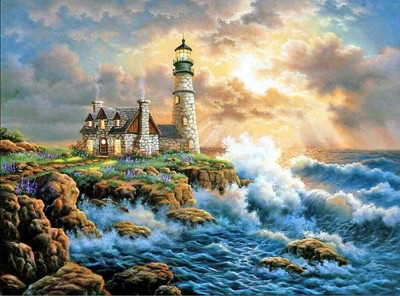 Beach Torre piena TRAPANO 5D Diamante Tondo PITTURA FAI DA TE KIT PUNTO CROCE Art House 