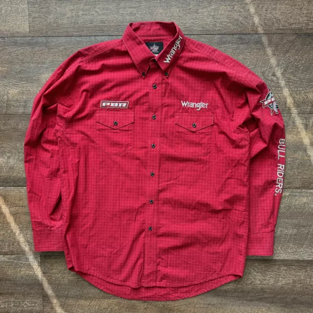 Wrangler PBR Logo Red Plaid - Mens Shirt - 112330377 - XL