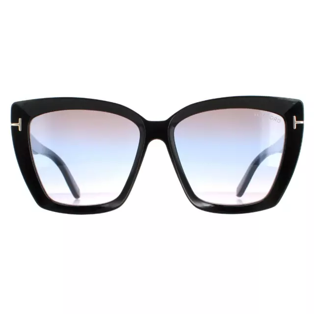 Tom Ford Lunettes de Soleil Scarlet FT0920 01B Noir Brillant Dégradé Fumée