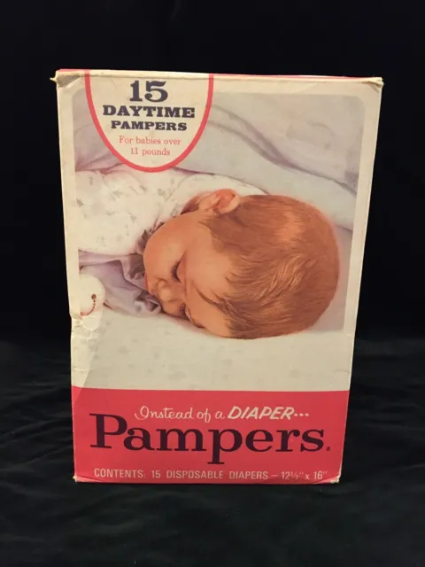 Vintage Pampers Promotional Sample Box Of 10 Diapers