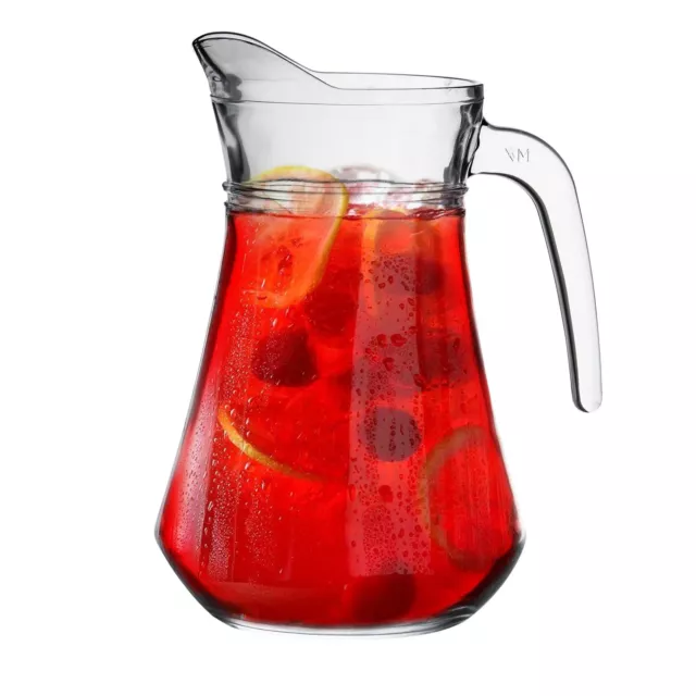 Glass Pitcher Jug Brocca Water Cocktail Juice Drinks Carafe, 1480ml