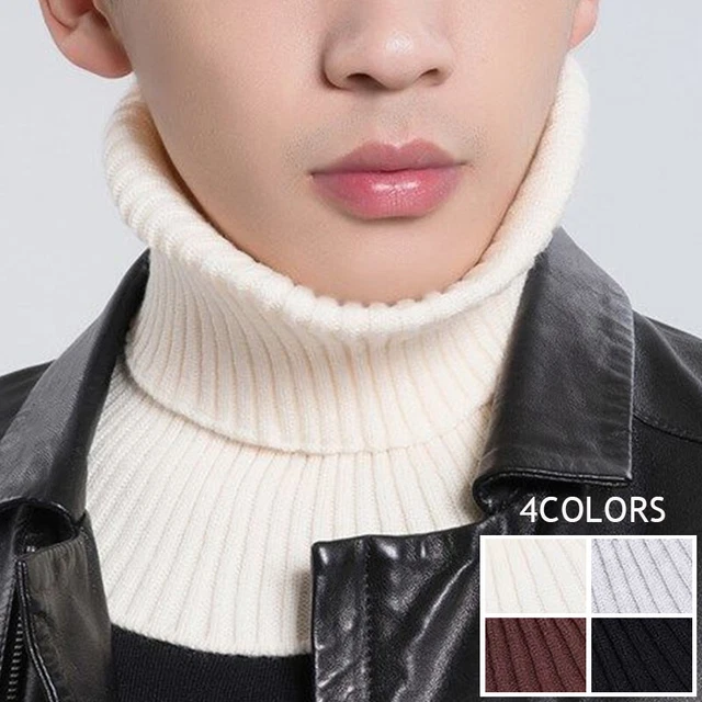 Turtleneck Ribbed Knit False Collar Dickey Ruffles Detachable Scarf Fashion Wrap