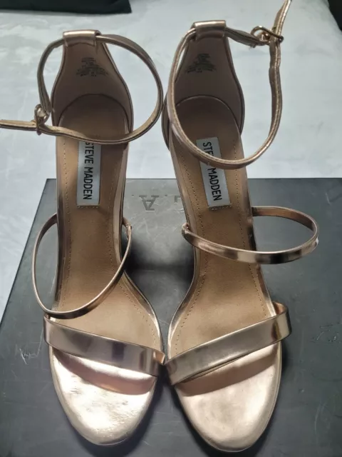 Women's Steve Madden Ankle Strap Sandal, Size 8.5 M  -Rose Gold