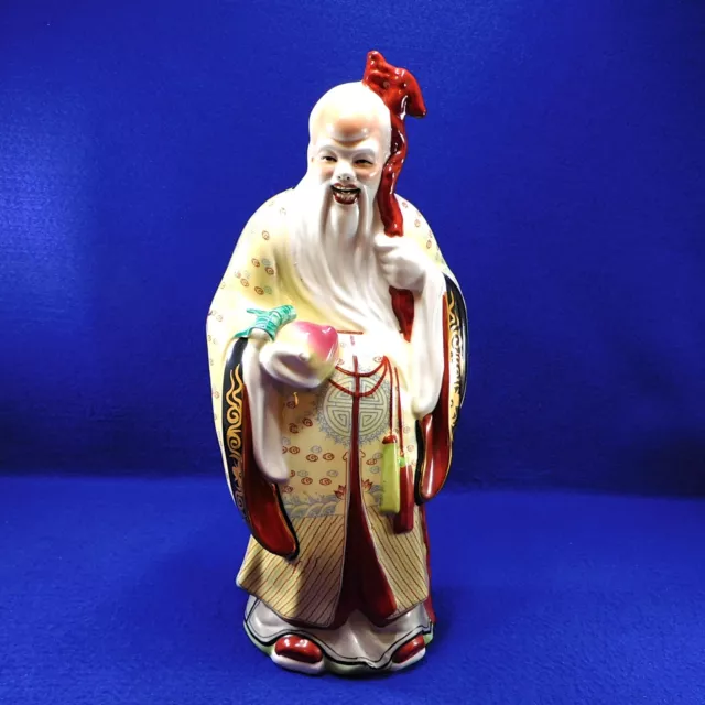 Chinese Shouxing Sau God Figurine Longevity Good Luck Sanxing Immortals 13.75"