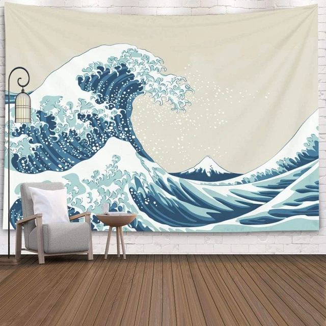 Pamime Aesthetic Room Décor,Ocean Tapestry,Ocean Wave Tapestry, Great Wave Mount