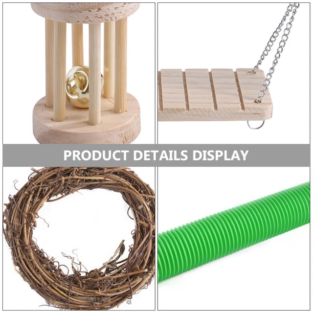 bird cage toy 2x Hamster Spielen Spielzeug Papagei Kauen Spielzeug 3